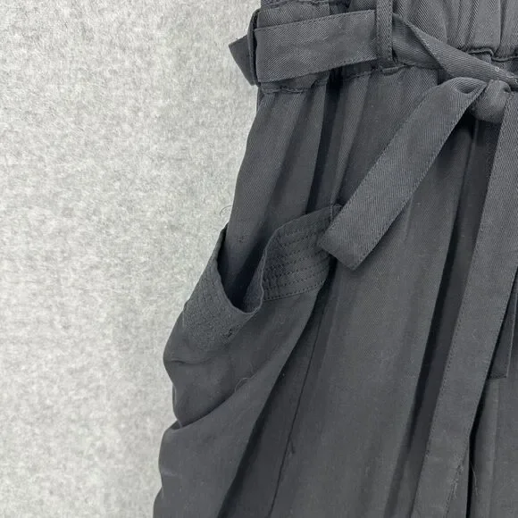 Elevenses Jumpsuit Womens 2 Black Anthropologie Sable Romper Cropped Wide Leg - Picture 4 of 11